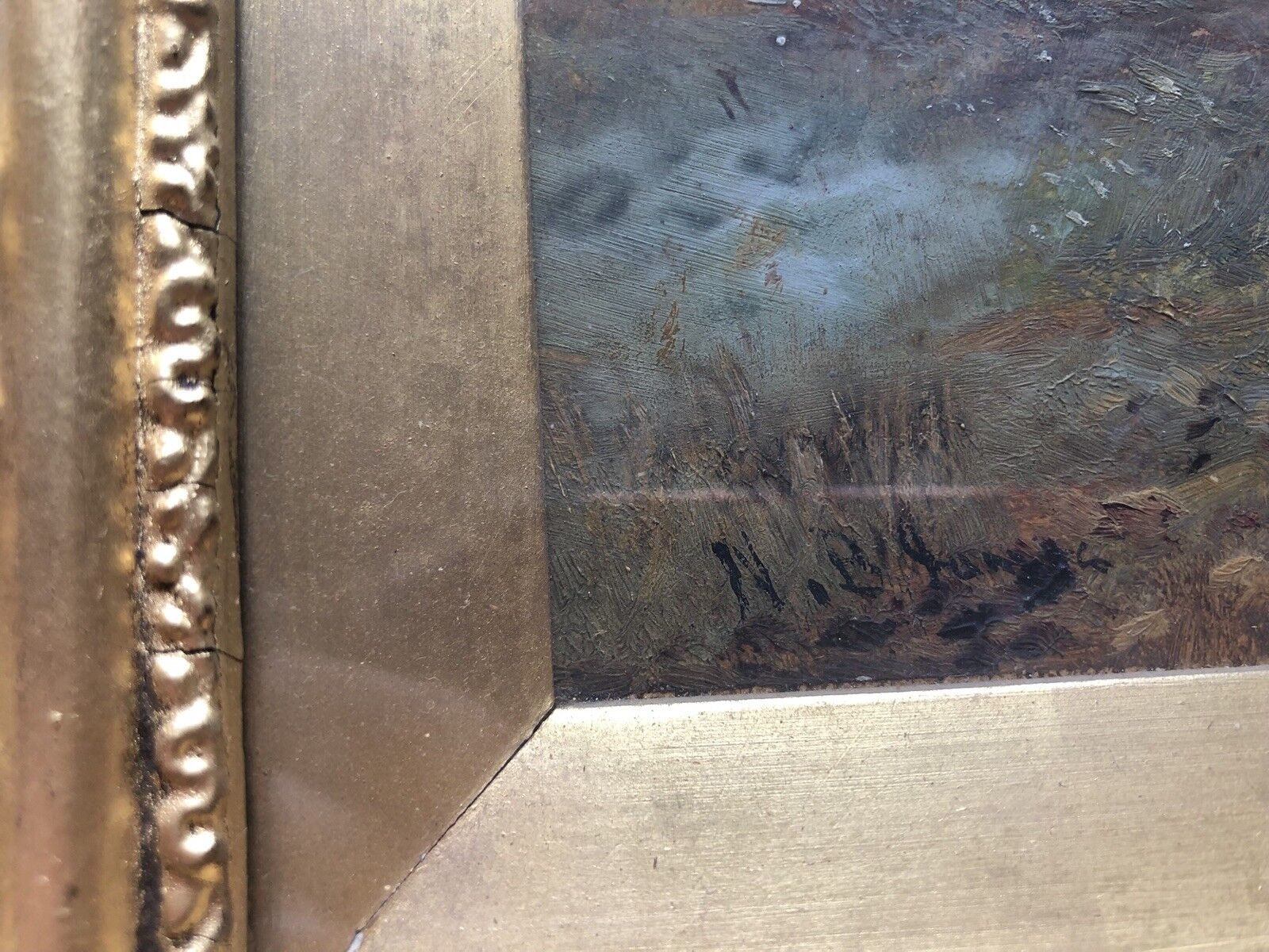 Pair of Antique N.B. James Landscape Oil Paintings