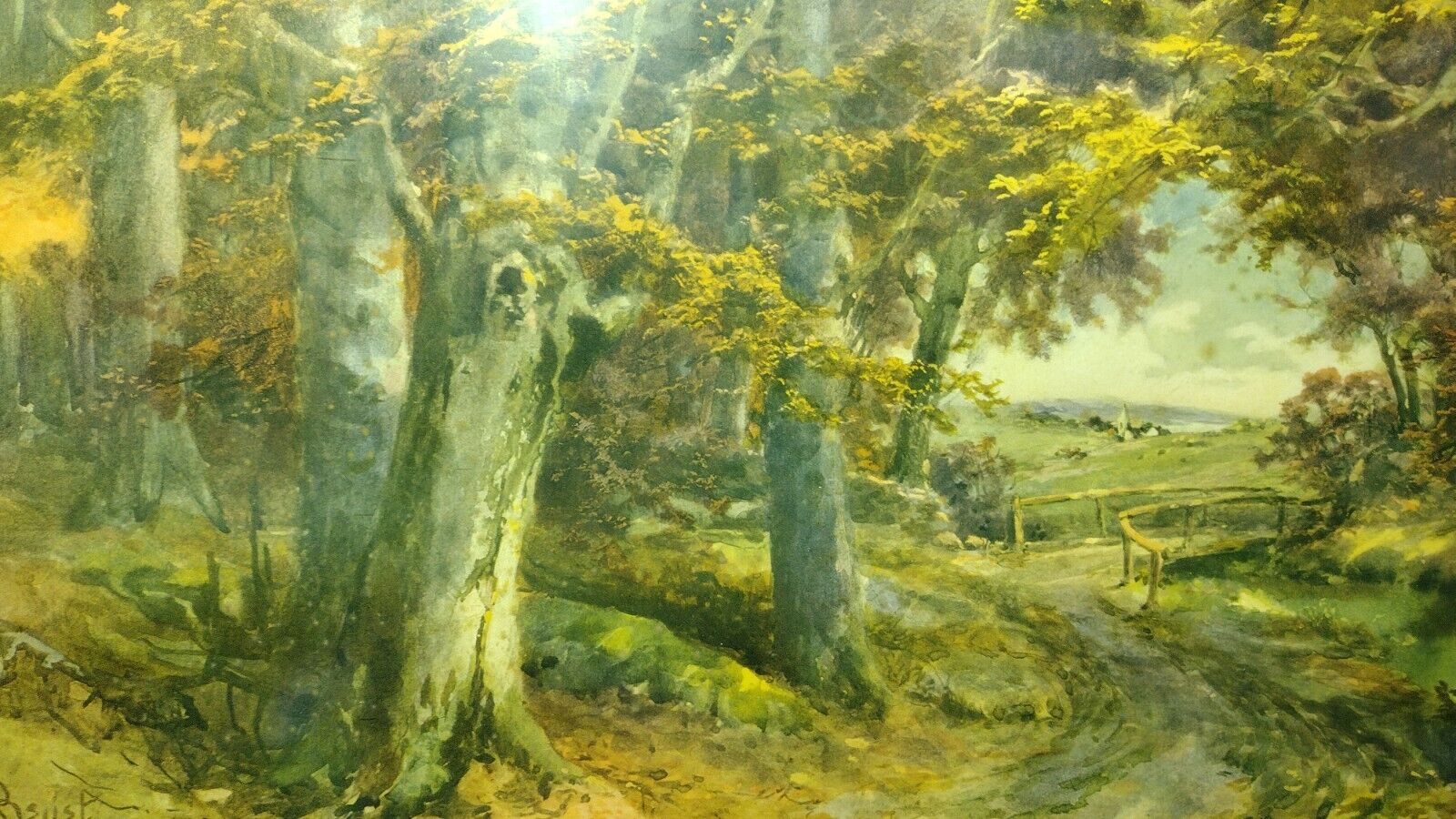 Anton Von Beust Signed Painting - 1900's Forest