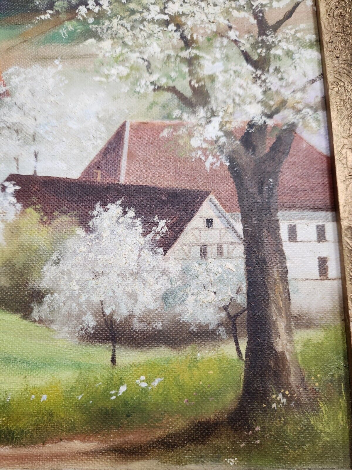 H. VOLZ Early 1900s Original Landscape Village Paintings