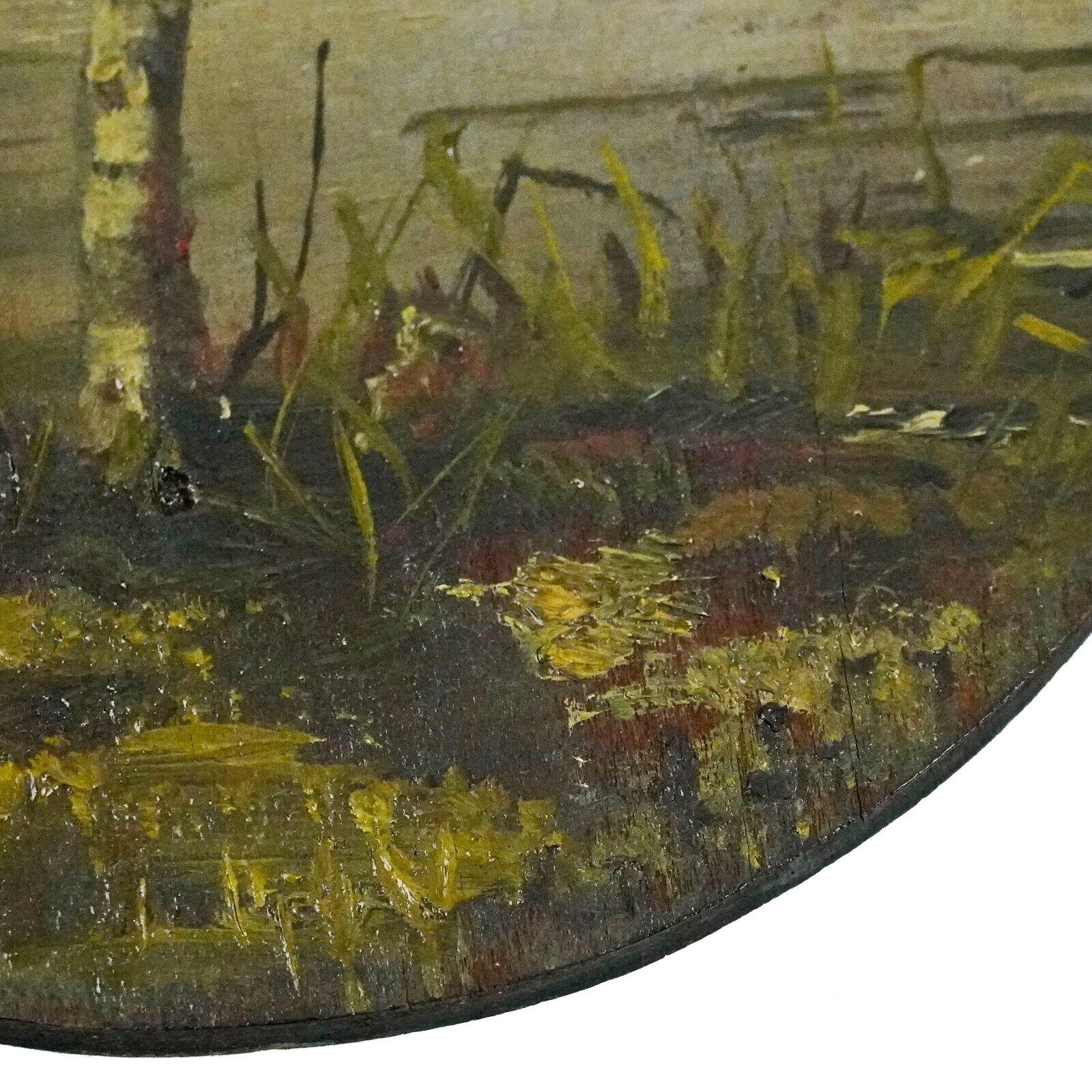 1800's Hudson River Valley Landscape Oval Oil Painting