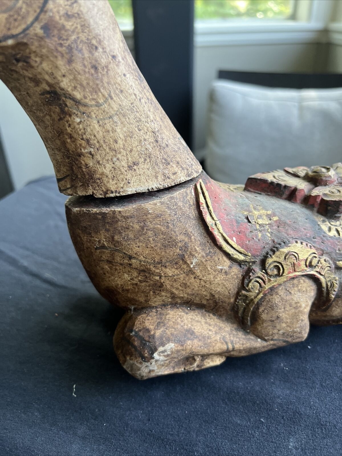 1700's Rare Wood Hand Carved Horse Figure