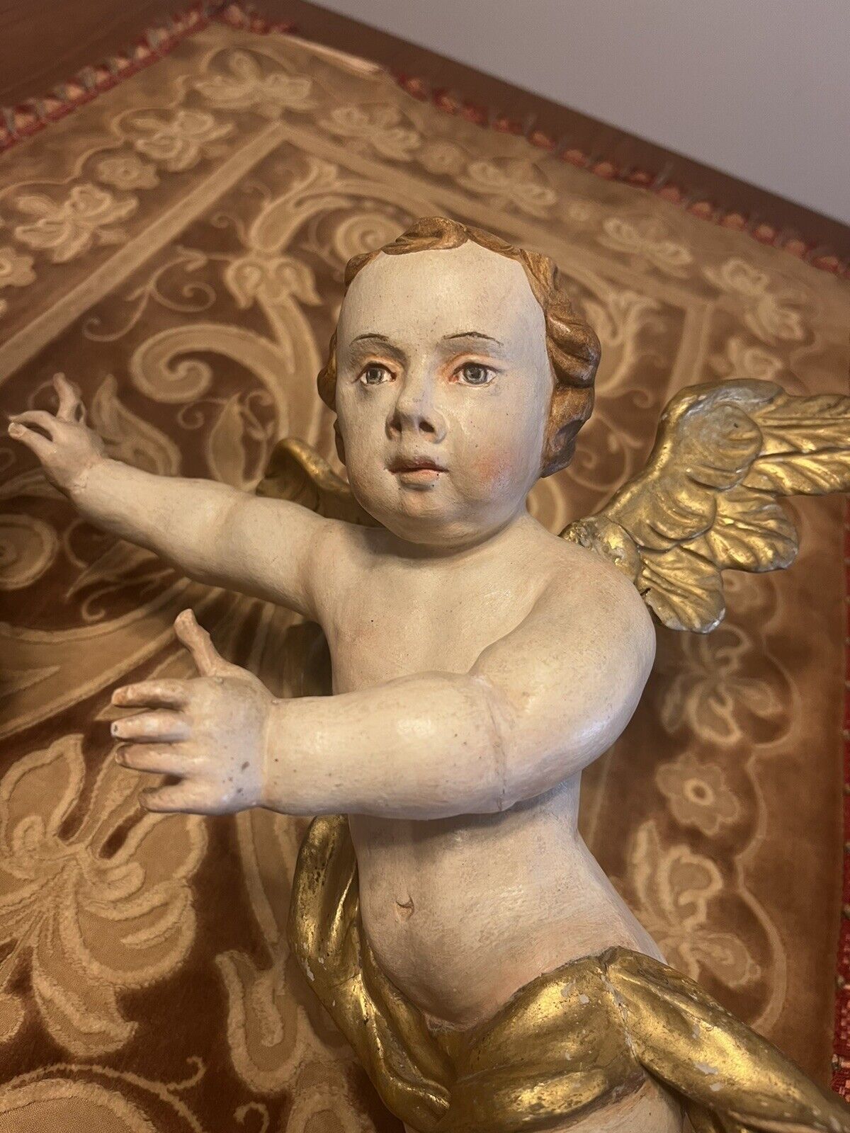 Antique Pair of German Putti Angels, 18th Century