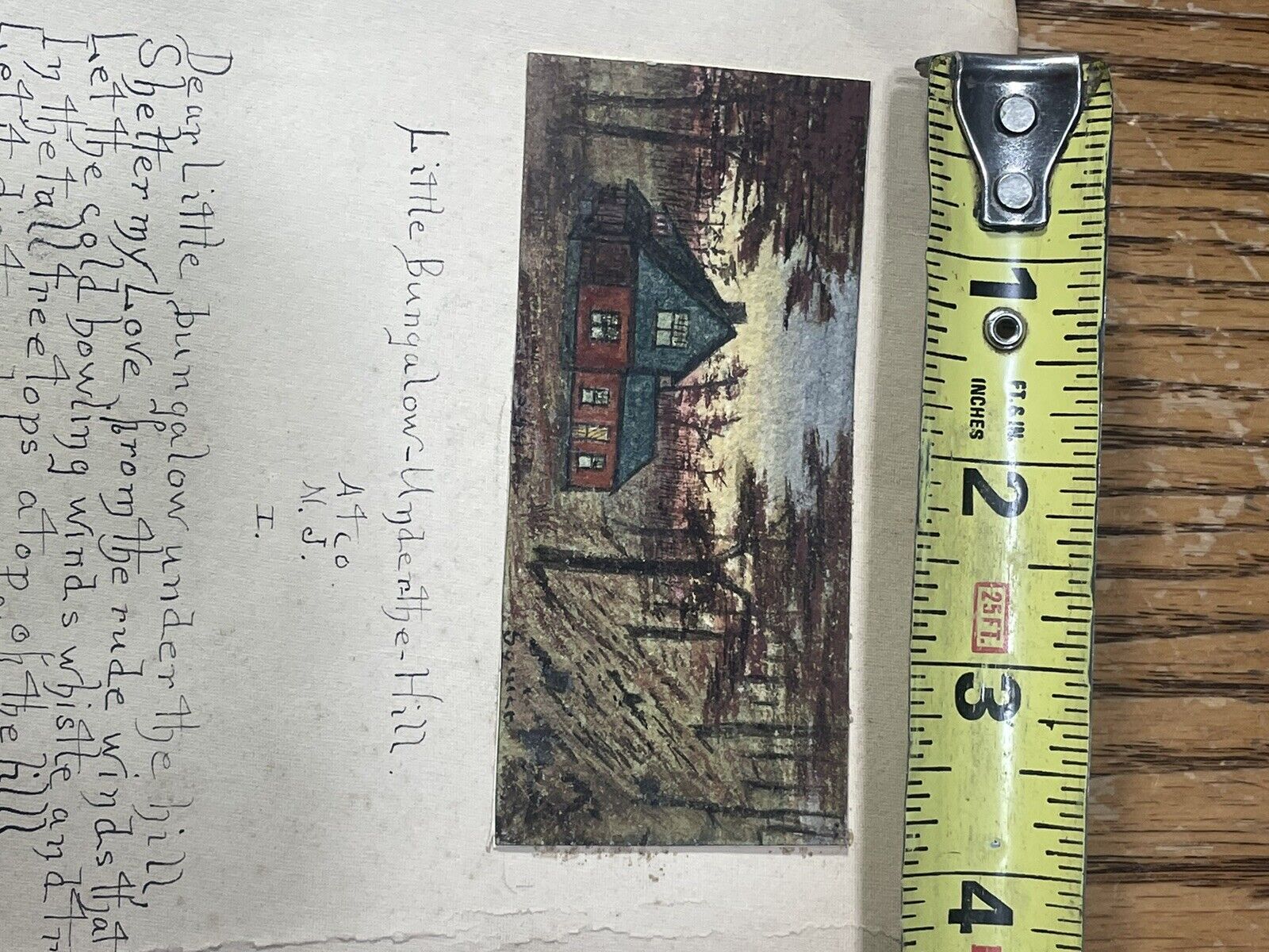 1900s American Hand Painted Poem Homestead Painting