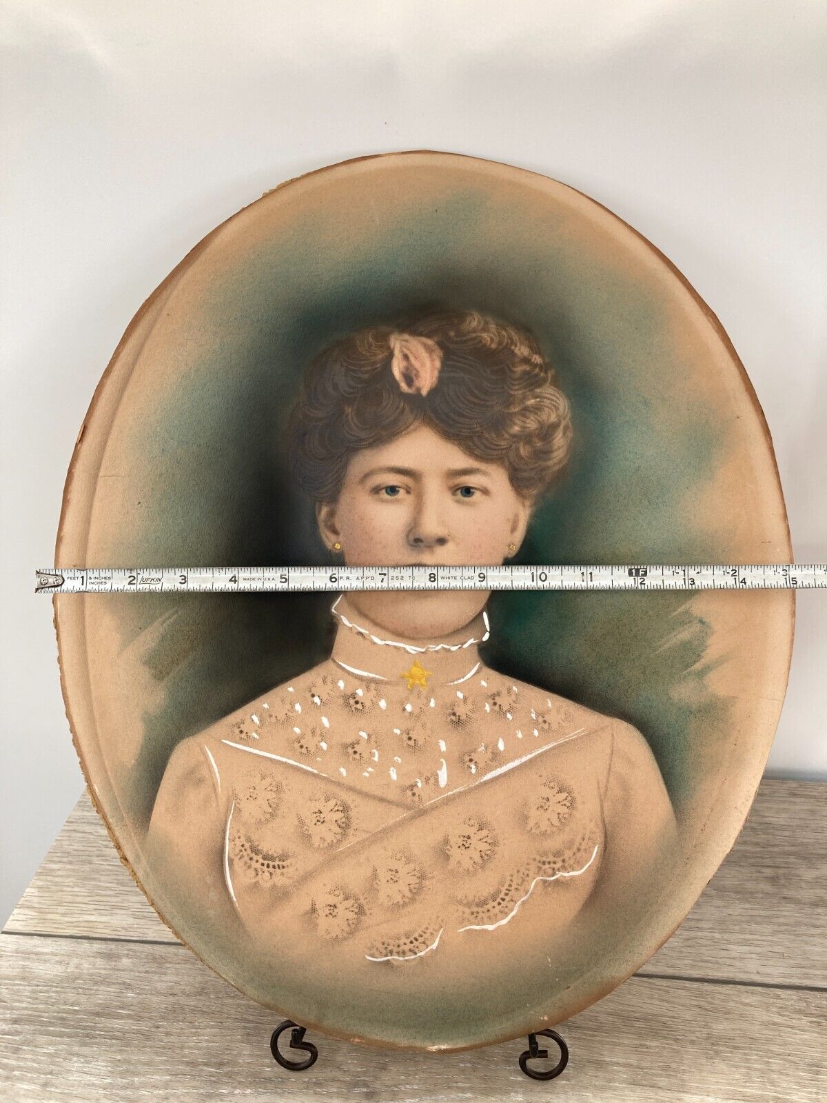 1900s Gibson Girl Studio Portrait Enlargement in Lace