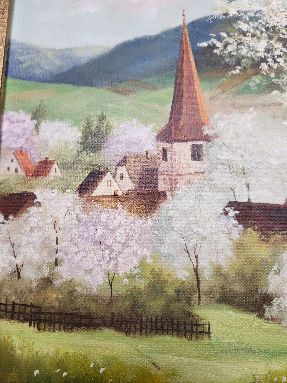 H. VOLZ Early 1900s Original Landscape Village Paintings