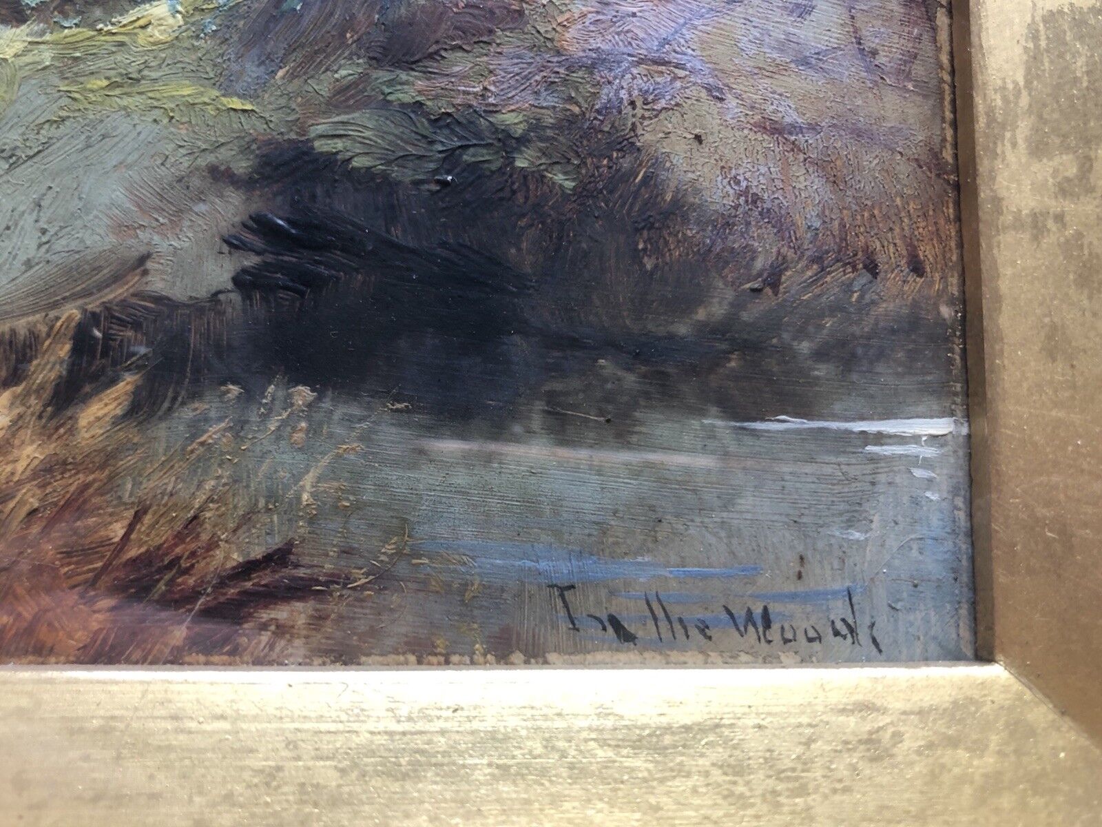 Pair of Antique N.B. James Landscape Oil Paintings