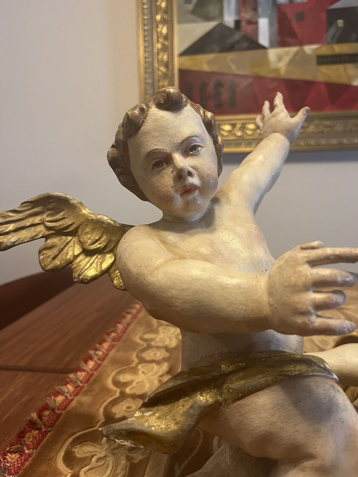 Antique Pair of German Putti Angels, 18th Century