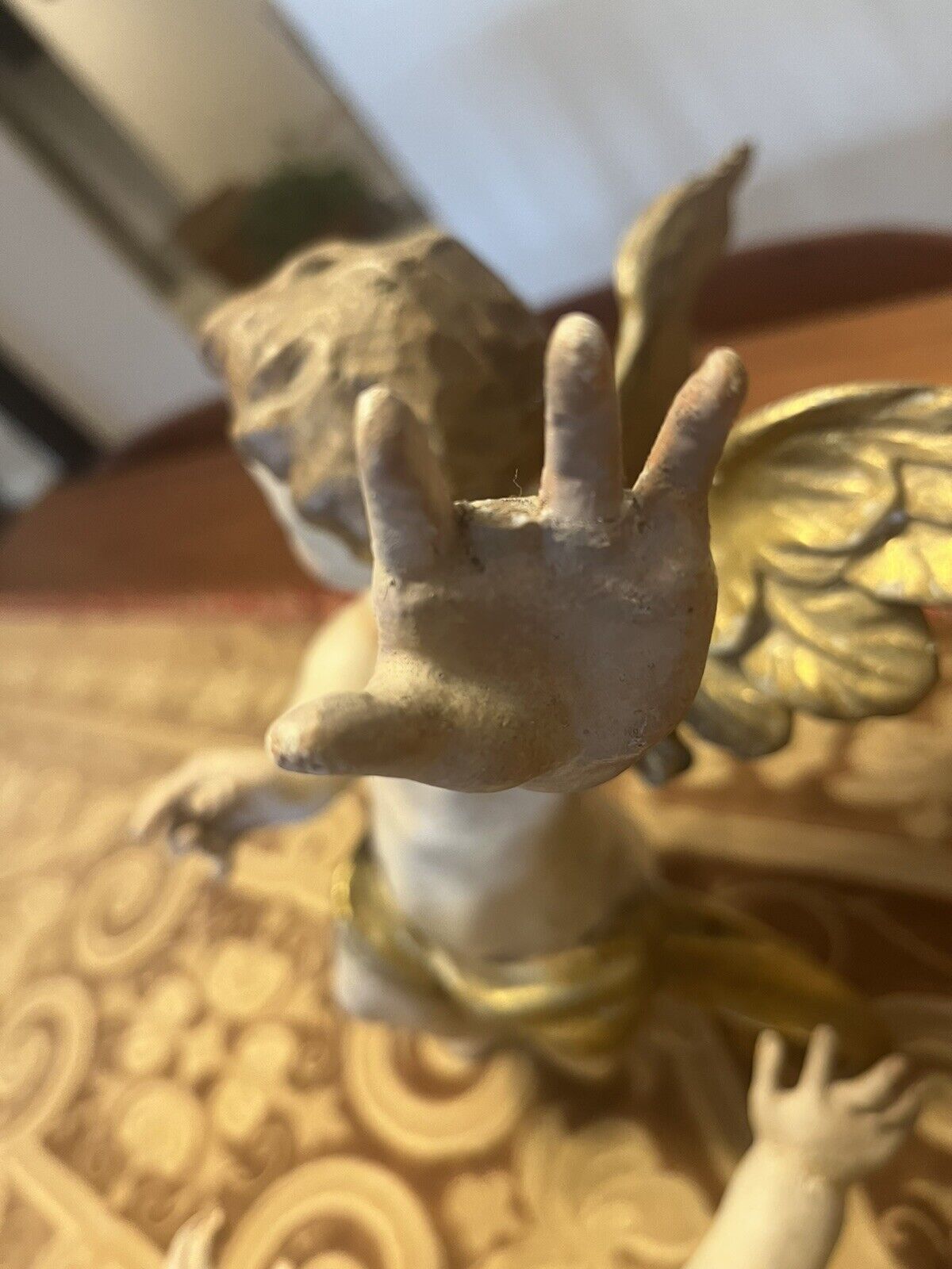 Antique Pair of German Putti Angels, 18th Century
