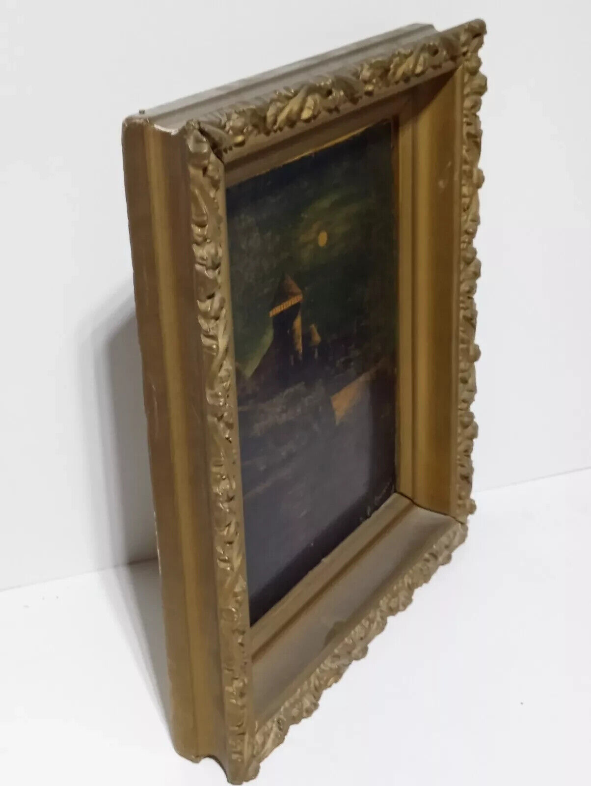 1800's Lighthouse Oil Painting McGuinness - 14x16