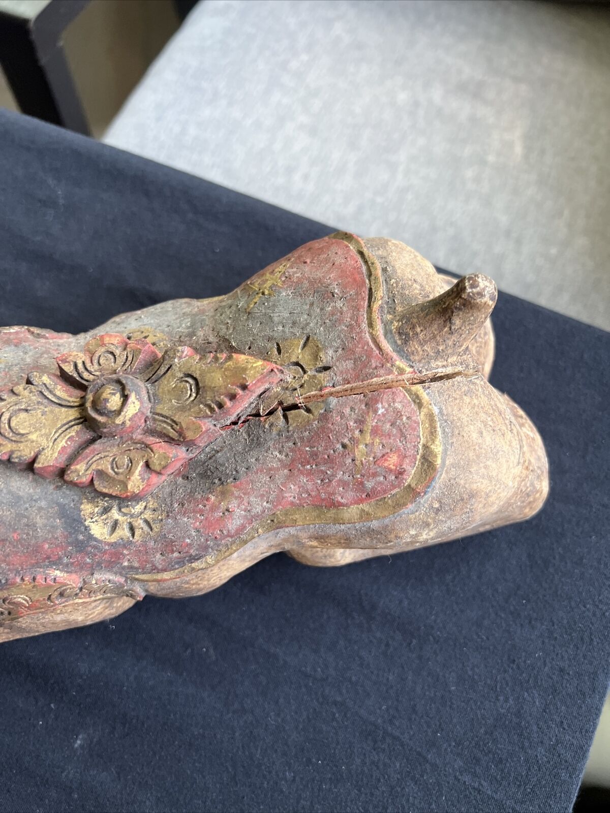 1700's Rare Wood Hand Carved Horse Figure