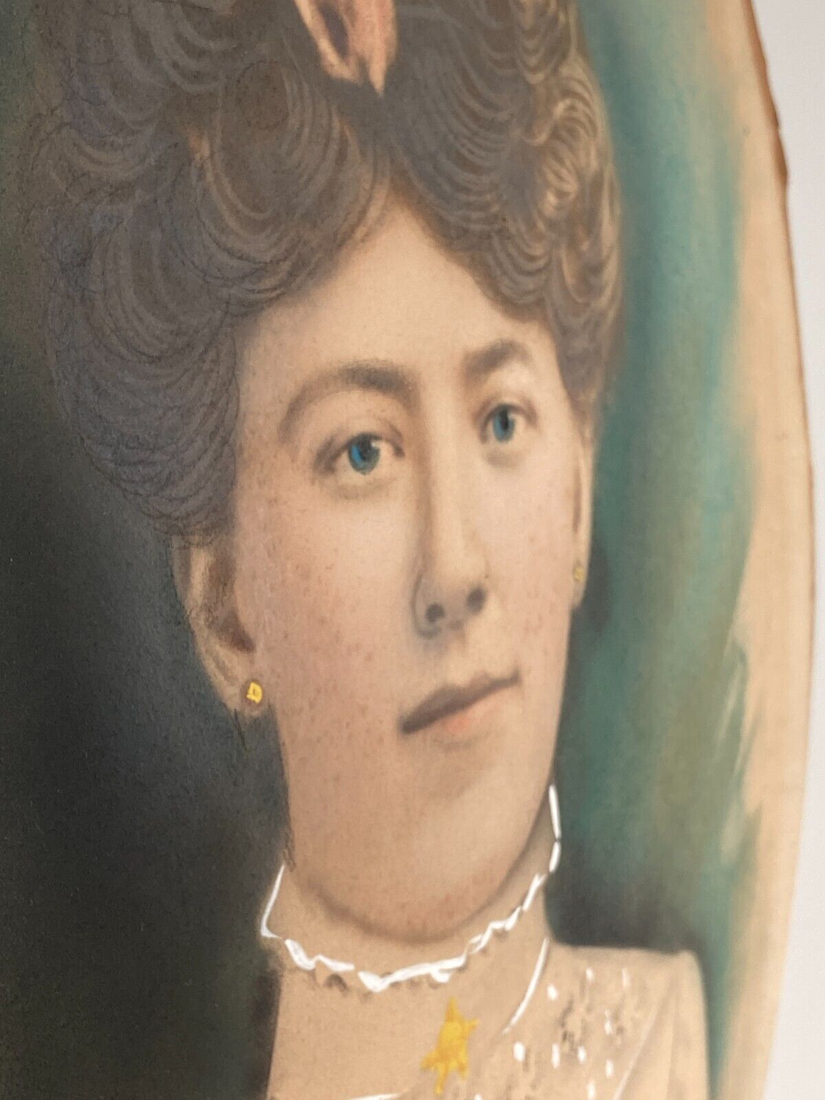 1900s Gibson Girl Studio Portrait Enlargement in Lace