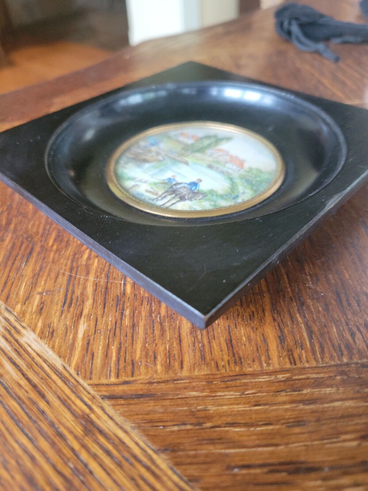 French Miniature Landscape Painting by Jean-Bernard Duvivier 1700's