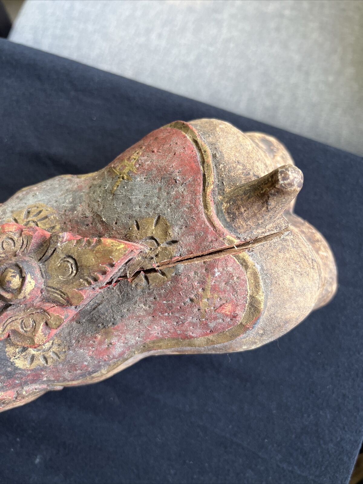 1700's Rare Wood Hand Carved Horse Figure