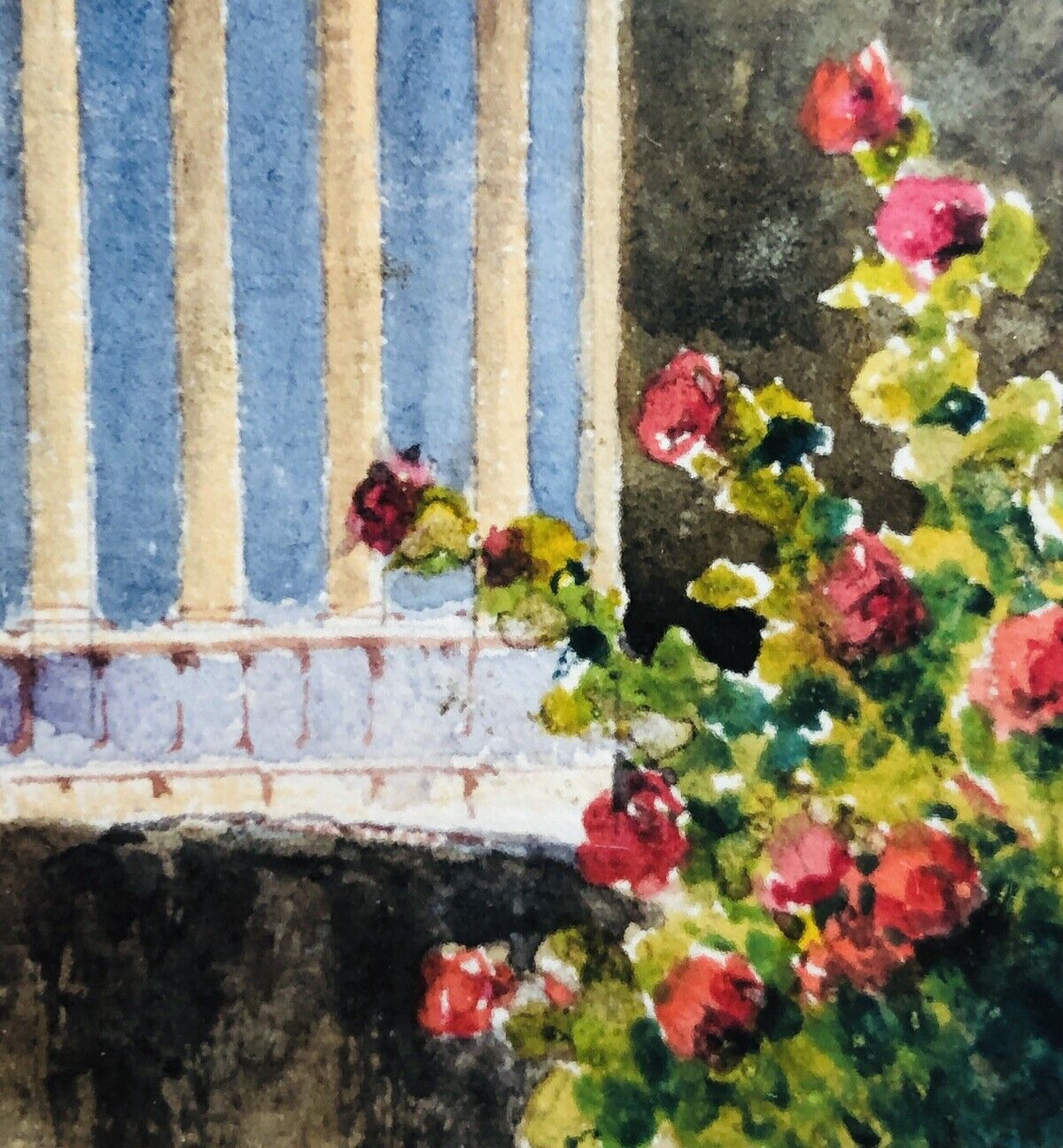 Watercolor Painting Algiers 1800's Gabriele Carelli 12" x 15