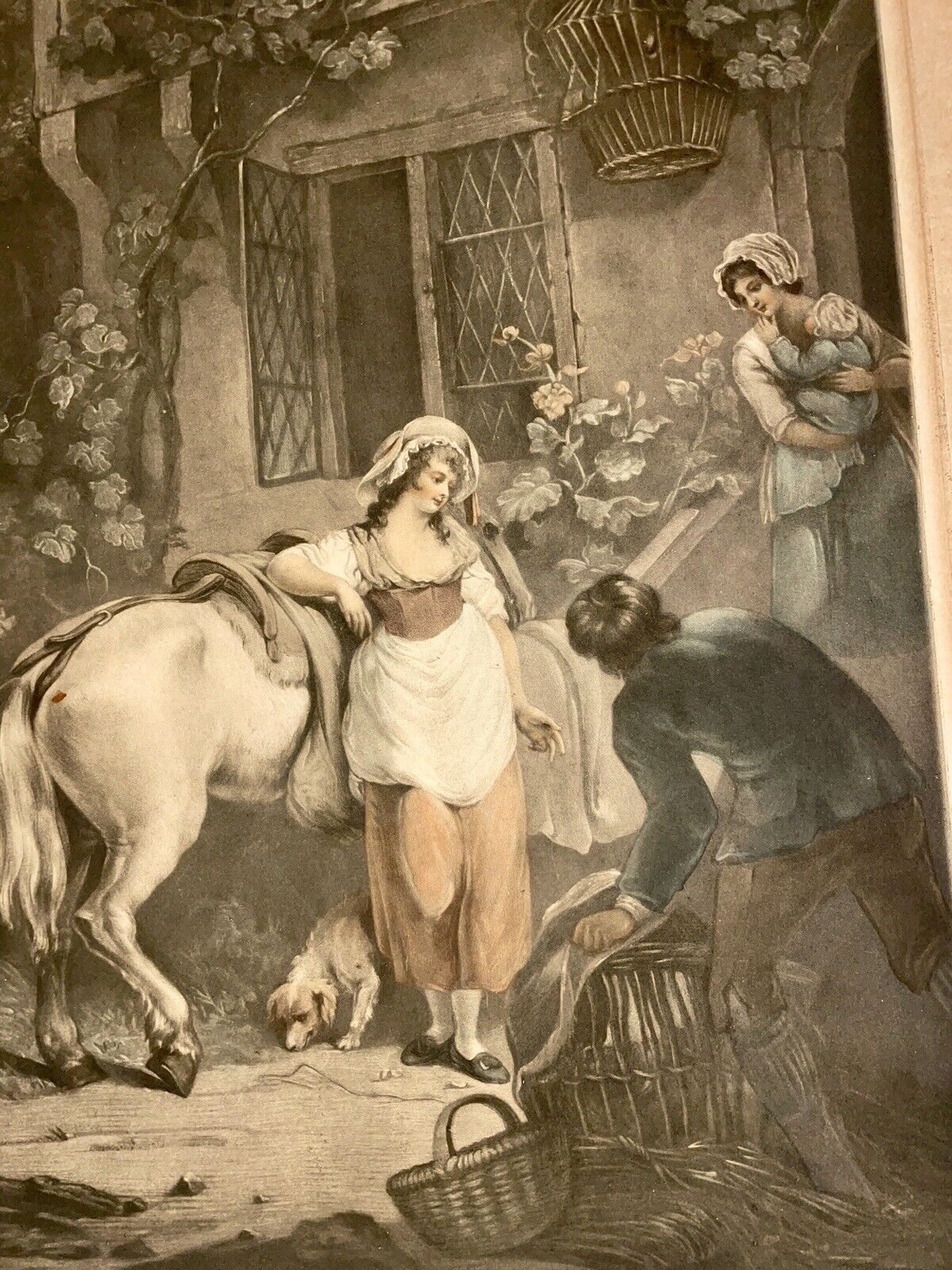GEORGE MORLAND Mezzotint Print in Wood Frame