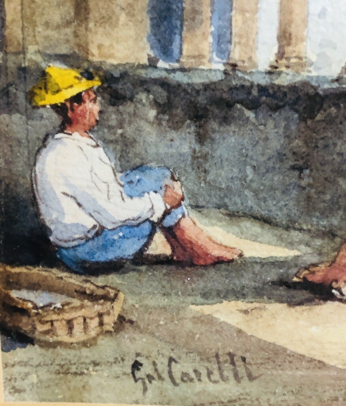 Watercolor Painting Algiers 1800's Gabriele Carelli 12" x 15