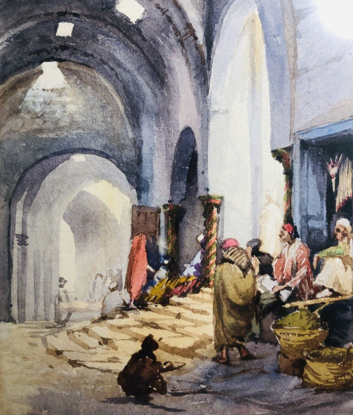 Watercolor Painting Algiers 1800's by Gabriele Carelli