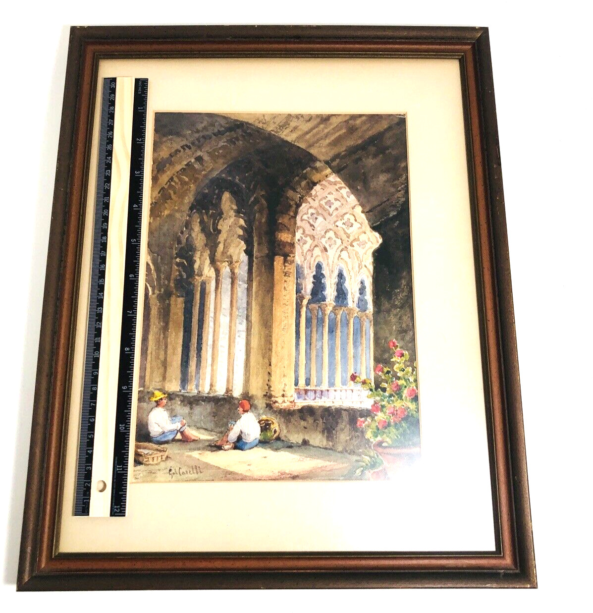 Watercolor Painting Algiers 1800's Gabriele Carelli 12" x 15