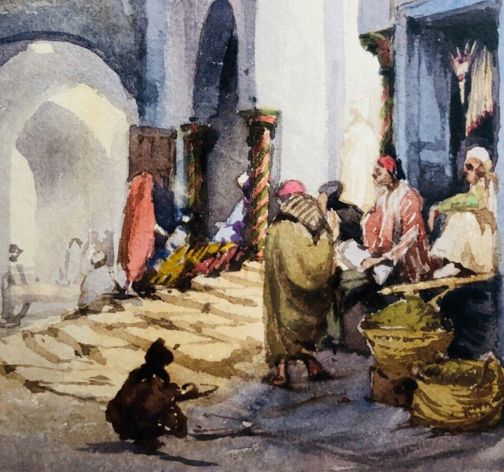 Watercolor Painting Algiers 1800's by Gabriele Carelli