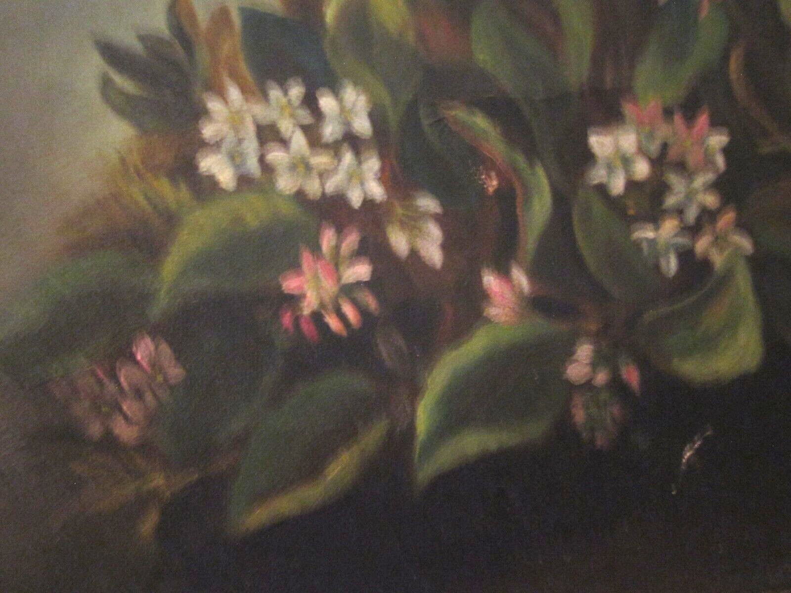 1800's Antique Oil Painting Floral in Gold Frame