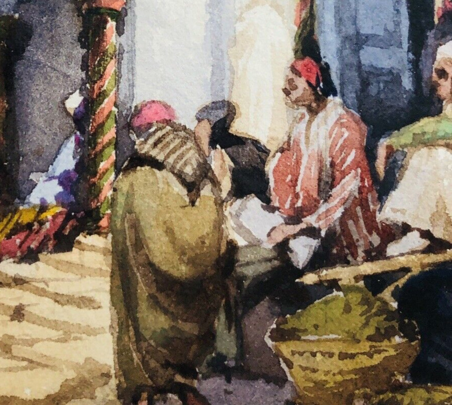 Watercolor Painting Algiers 1800's by Gabriele Carelli