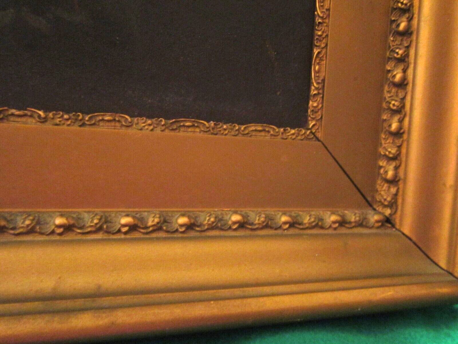 1800's Antique Oil Painting Floral in Gold Frame