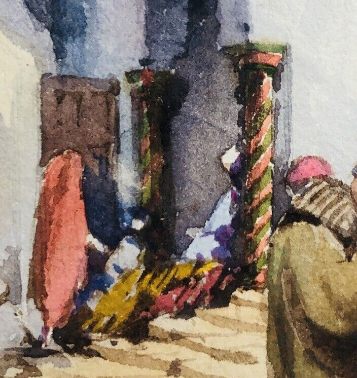 Watercolor Painting Algiers 1800's by Gabriele Carelli