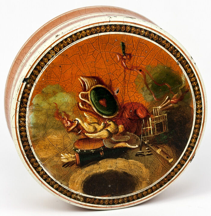 French 1700s Snuff Box with Vernis Martin & Miniature