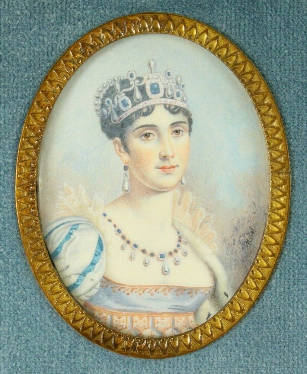 1800's Miniature Portraits Triptych - Napoleon, Josephine, Marie Louise