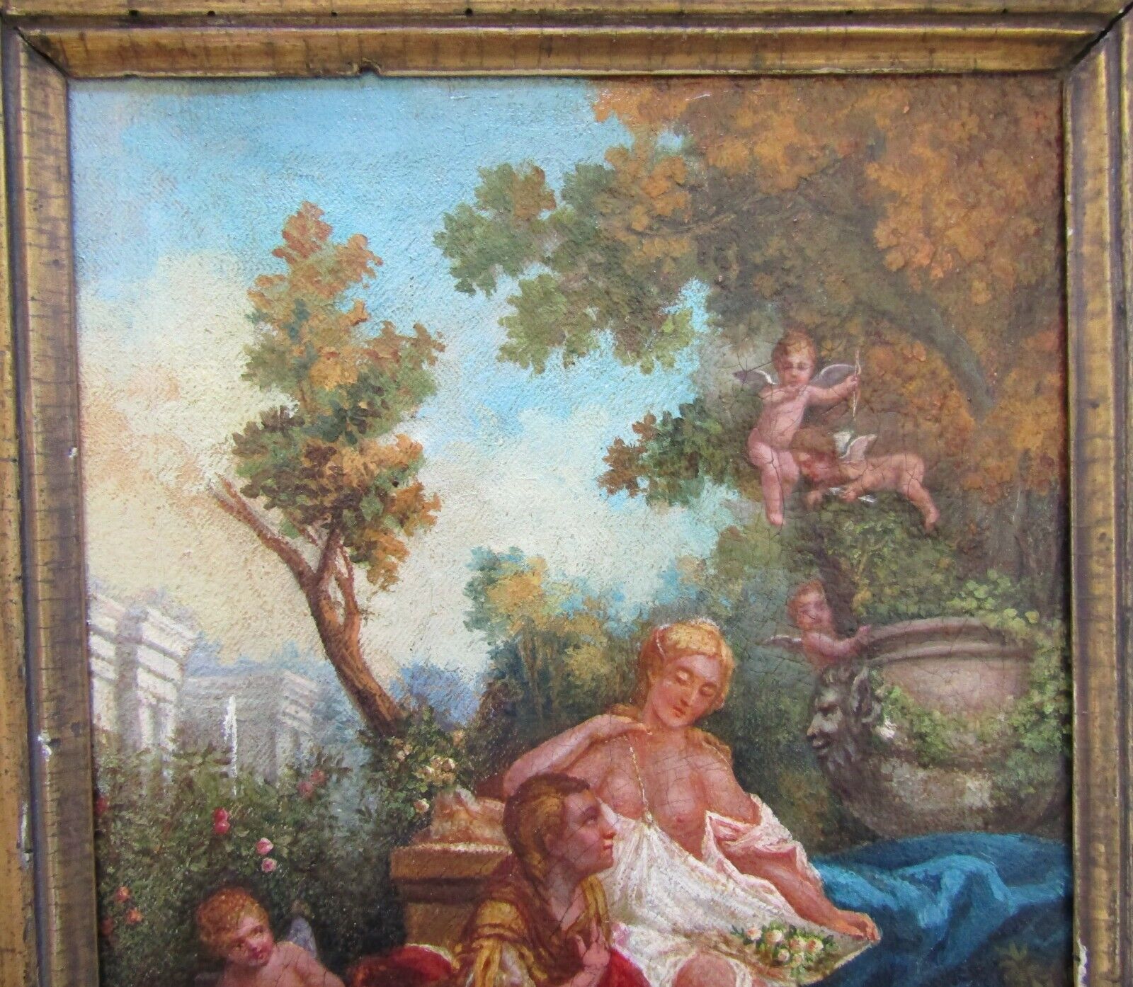 17th/18th Century Oil Painting, Venus & Adonis in Original Frame