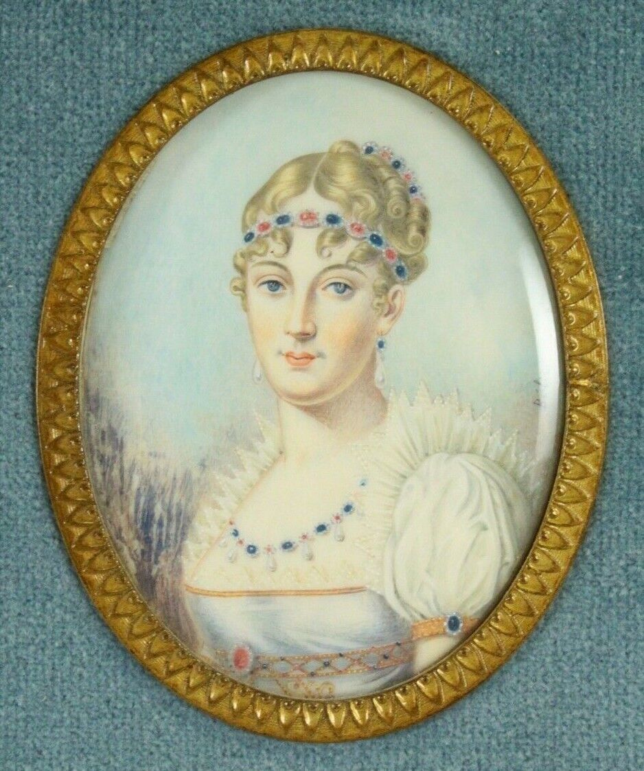 1800's Miniature Portraits Triptych - Napoleon, Josephine, Marie Louise