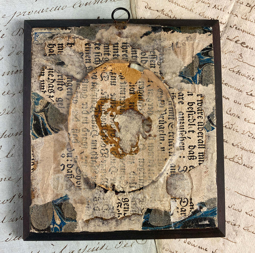 18th Century French Gentleman Miniature Portrait, Ebony Frame