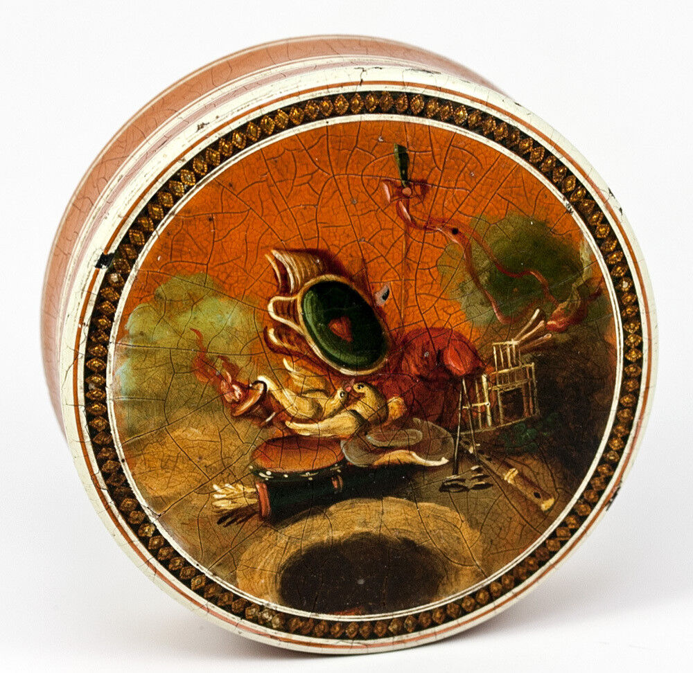 French 1700s Snuff Box with Vernis Martin & Miniature