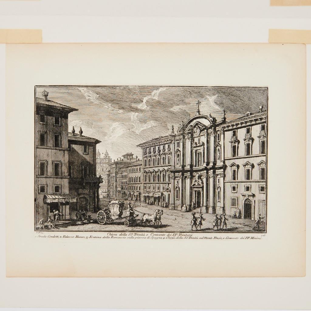 Giuseppe Vasi Engravings - Rome Santissima Trinita Collection