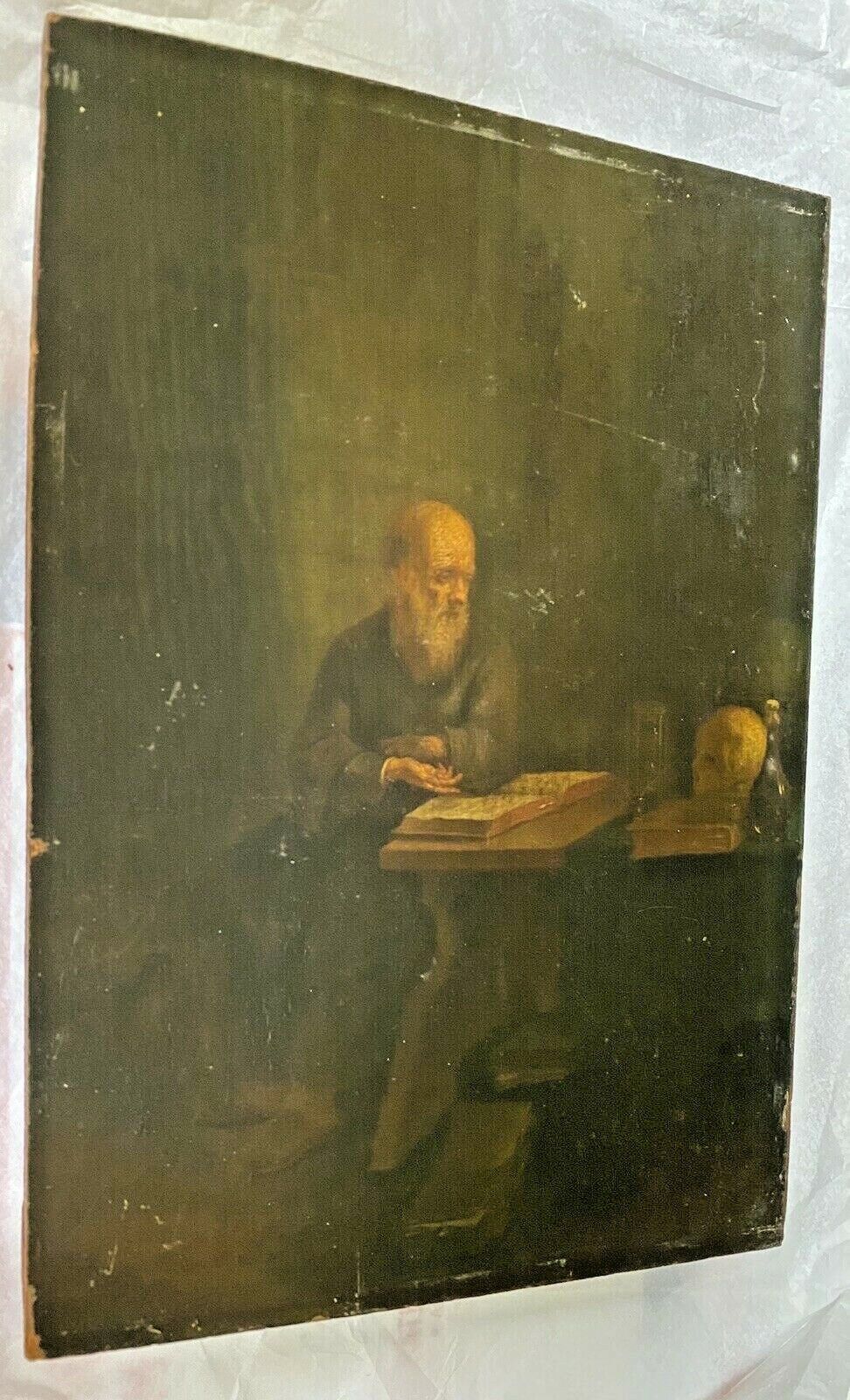17th Century Antique Oil Painting of St. Jerome