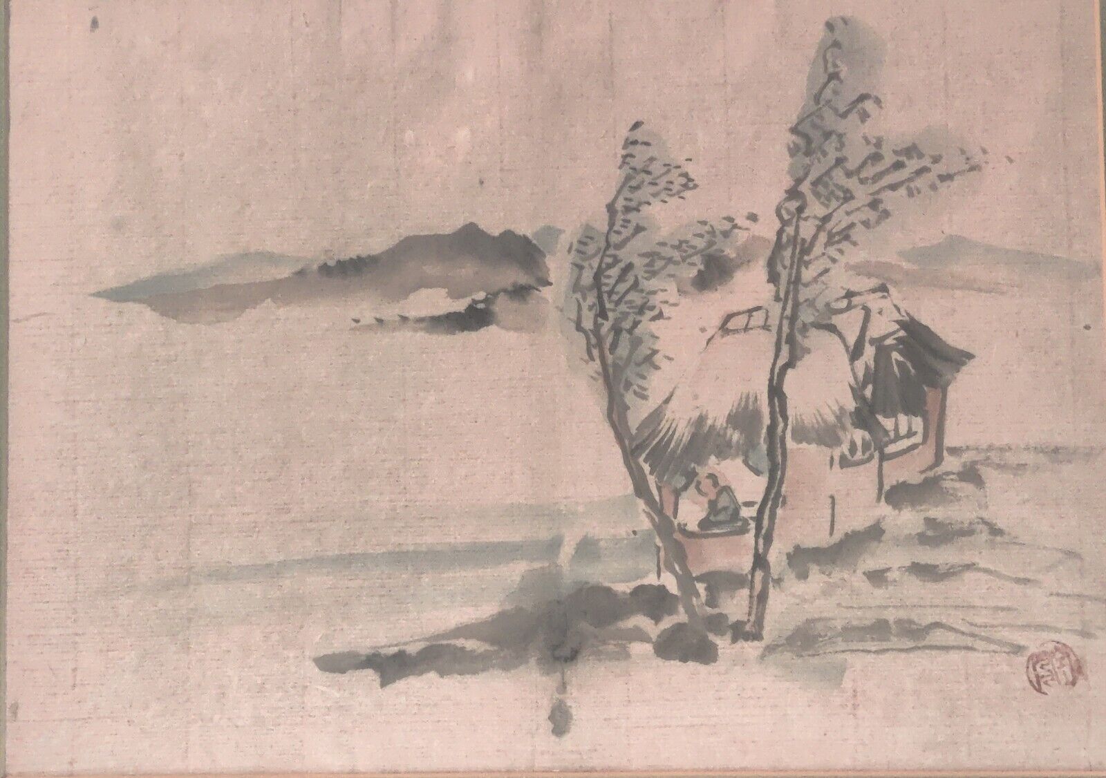1700s Qing Chinese Watercolor Ink Brush Painting Kongshan