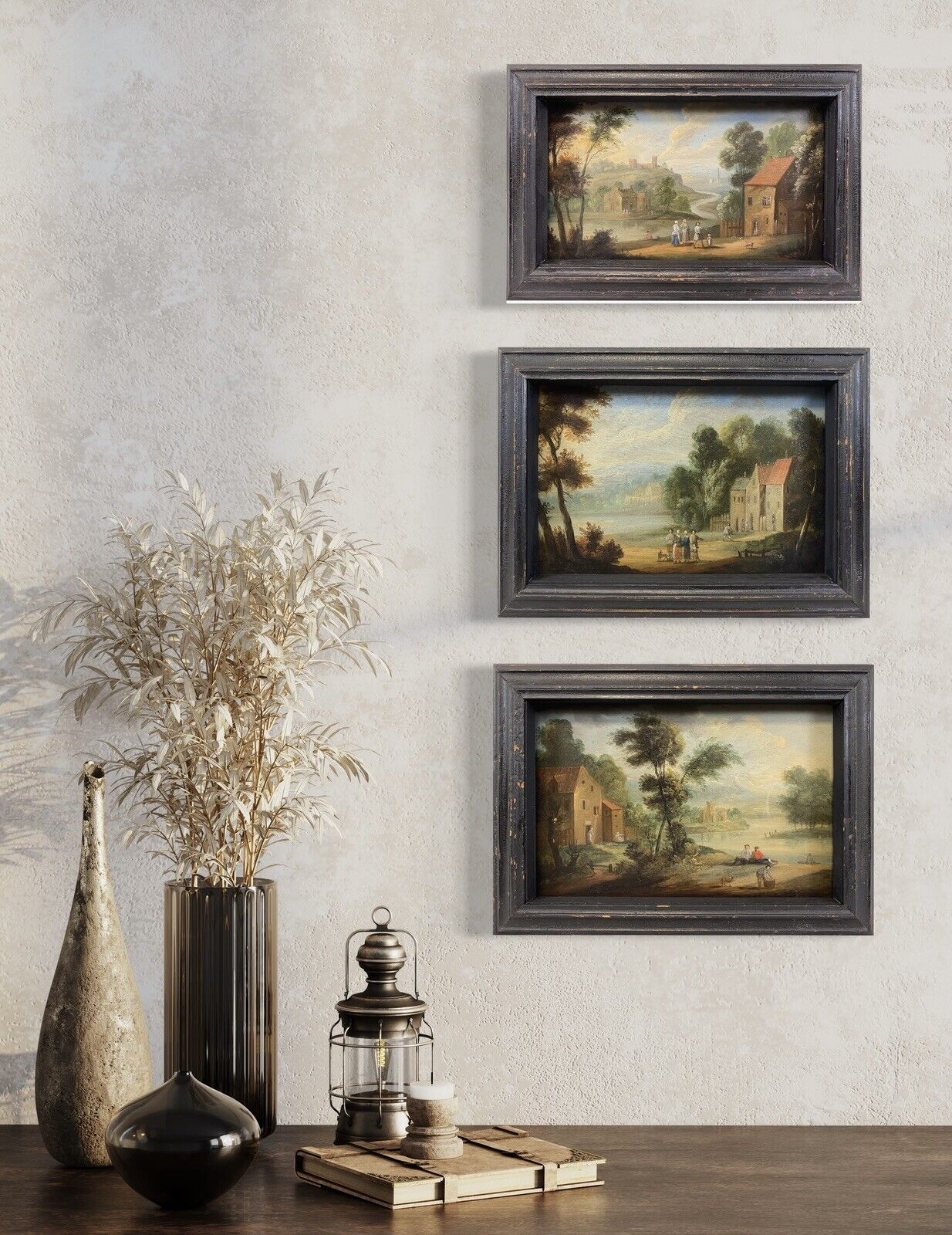 Set of 3 18th Century Dutch Flemish Landscapes
