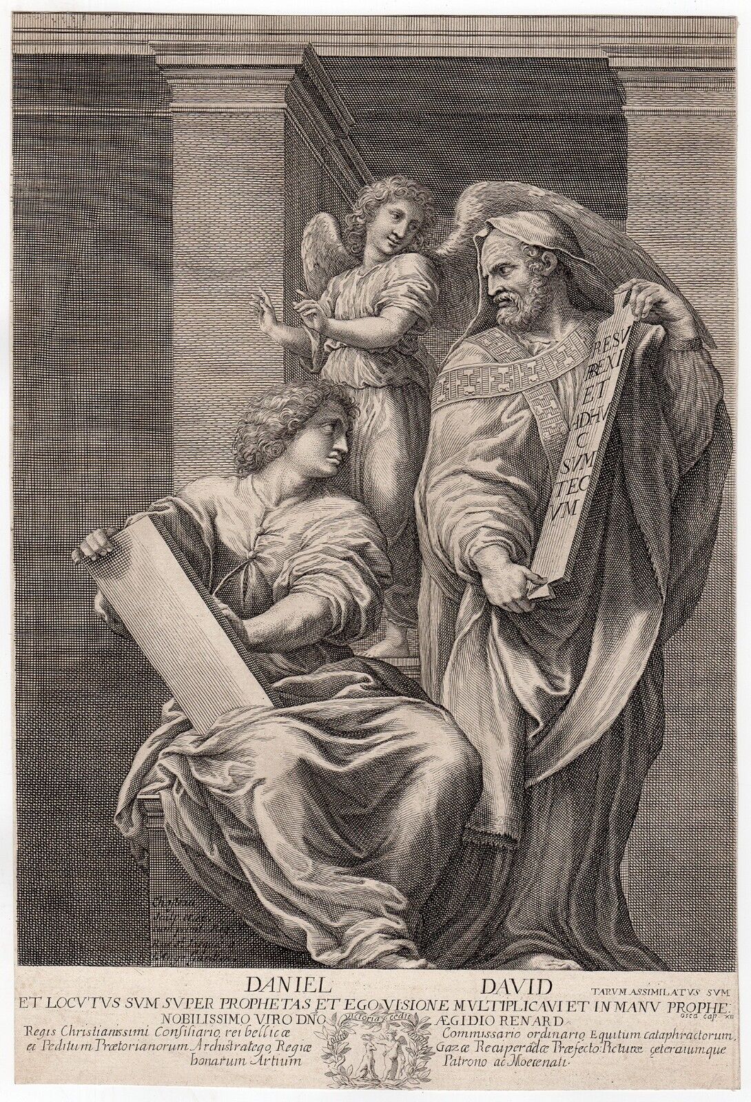 1600s RAPHAEL Religious Engraving DANIEL & ANGEL Gallery
