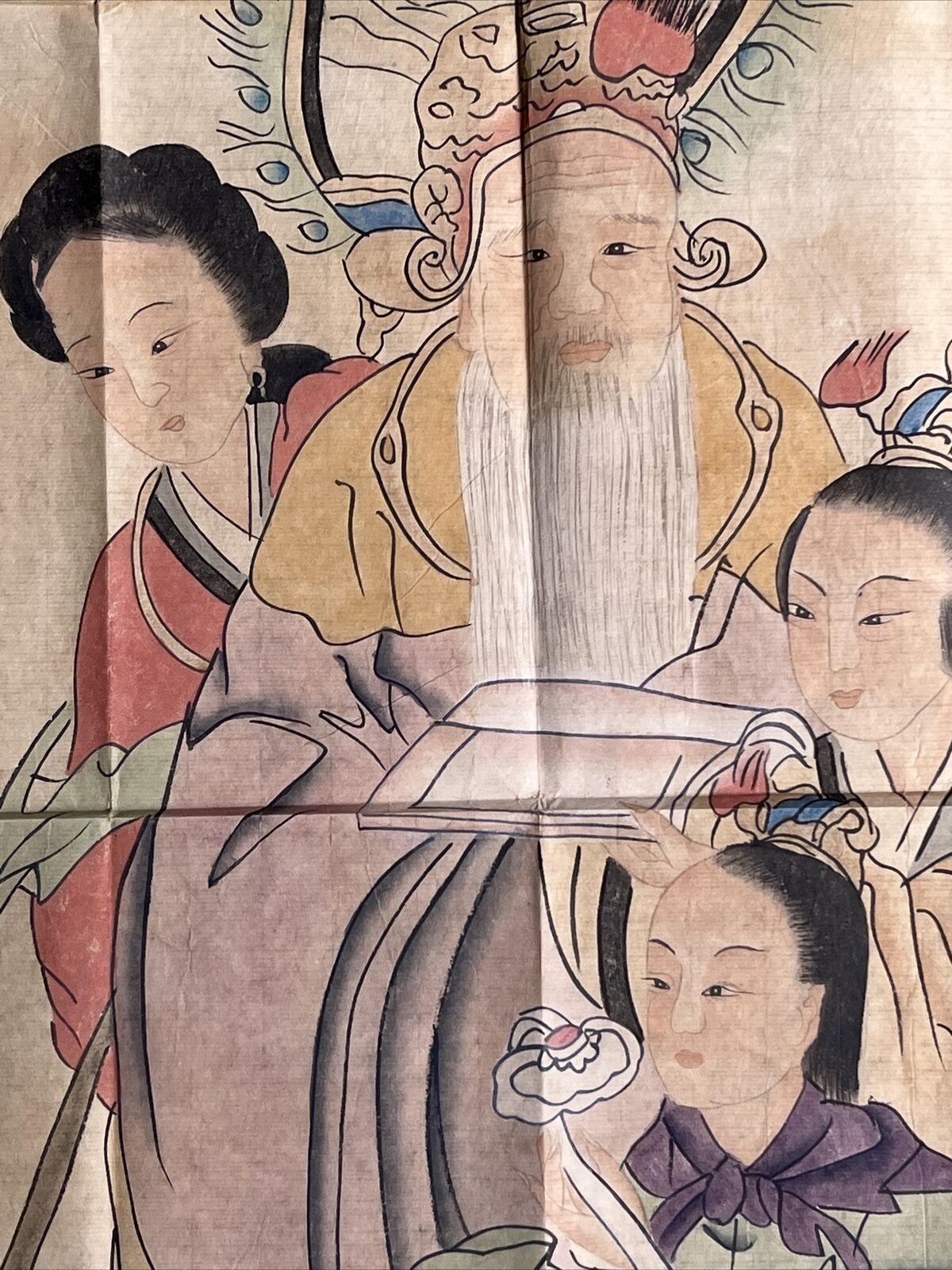 Hand Painted 1700s Japanese Geisha Girls on Rice Paper