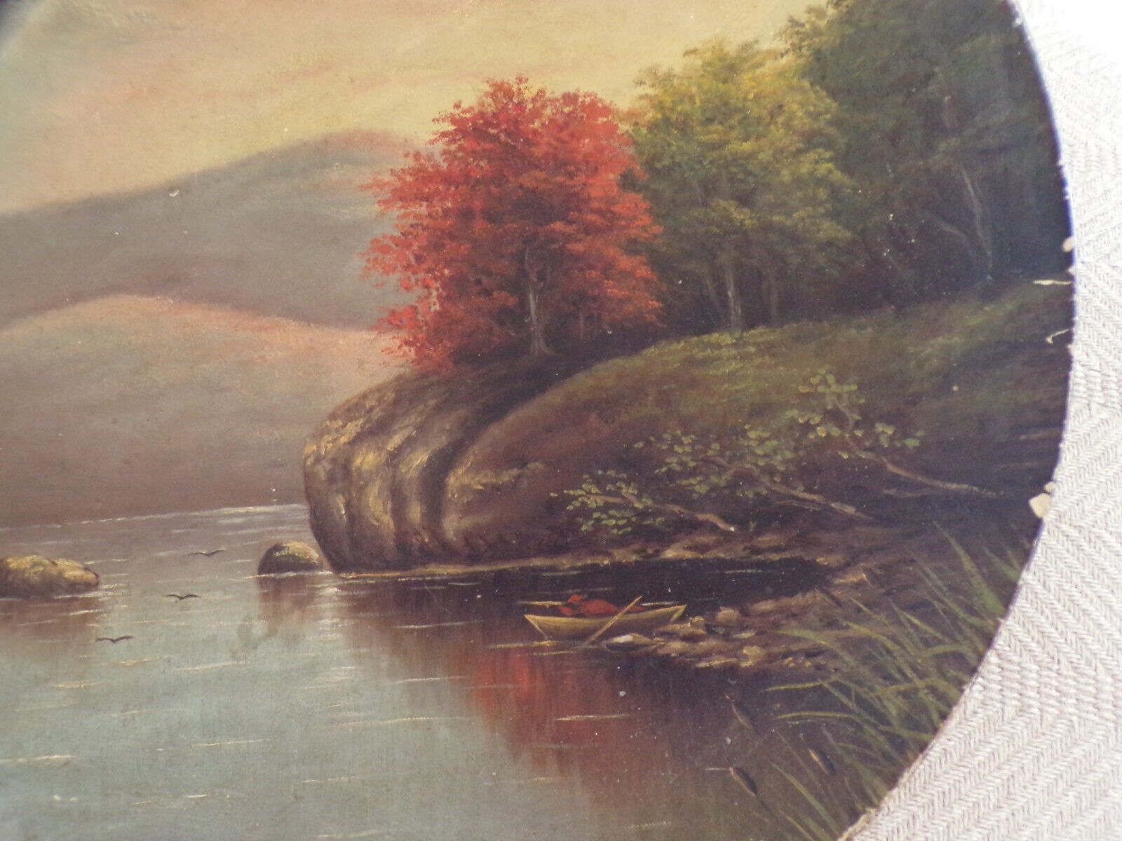 1800's Water Scene Antique Painting Artist-Signed