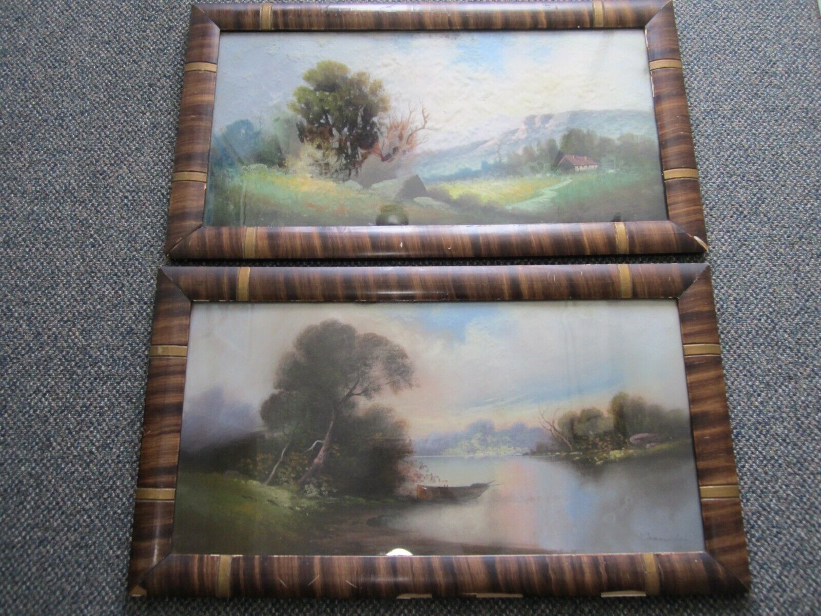 1800s William Henry Chandler Pastel Paintings - Signed Pair
