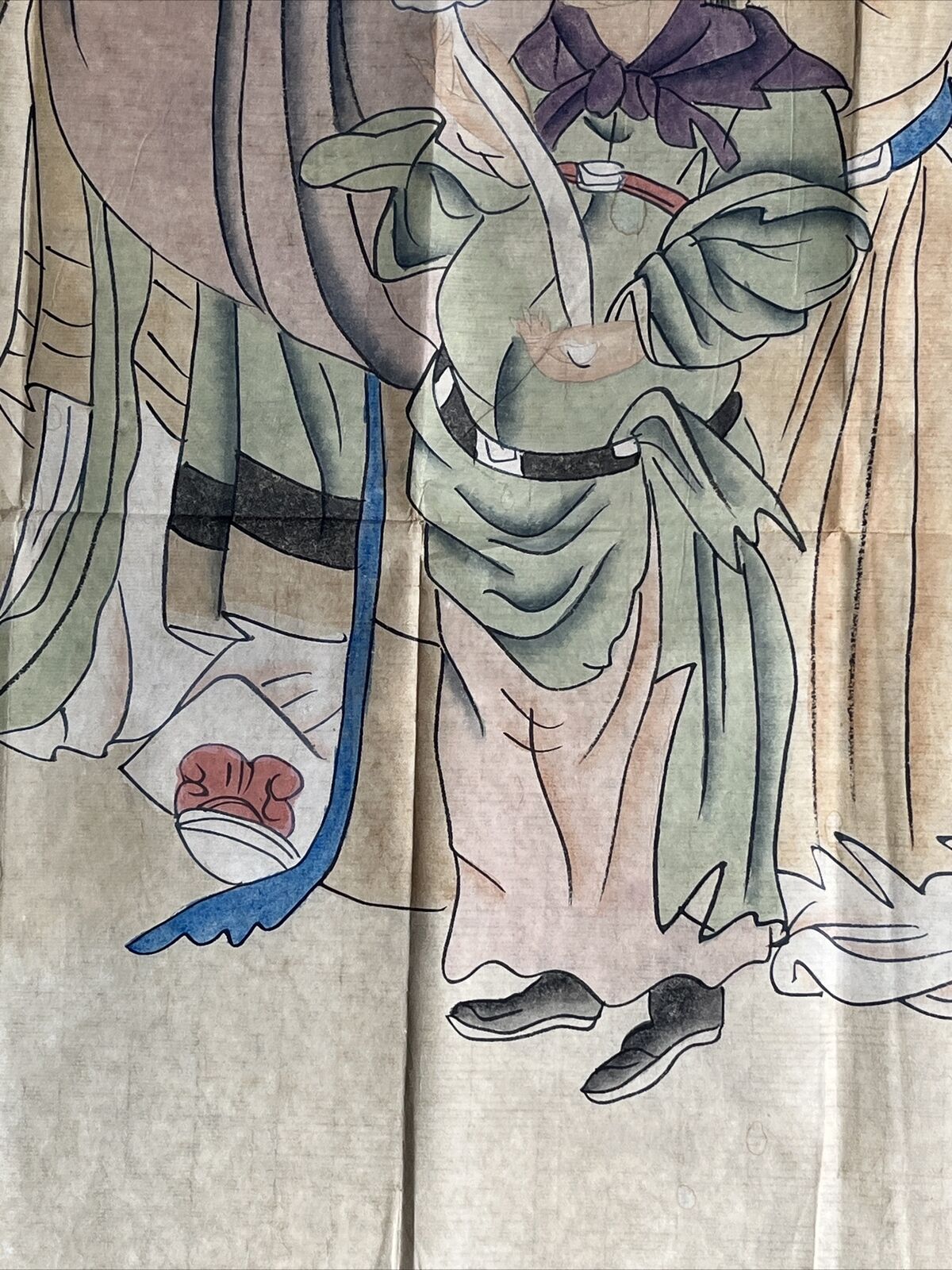 Hand Painted 1700s Japanese Geisha Girls on Rice Paper