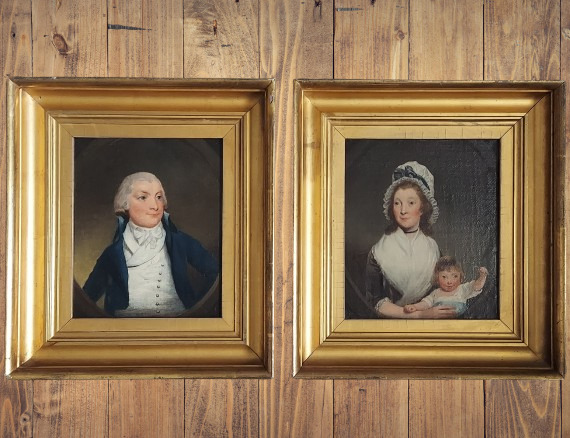18th Century Antique English Family Portraits - Set of 3