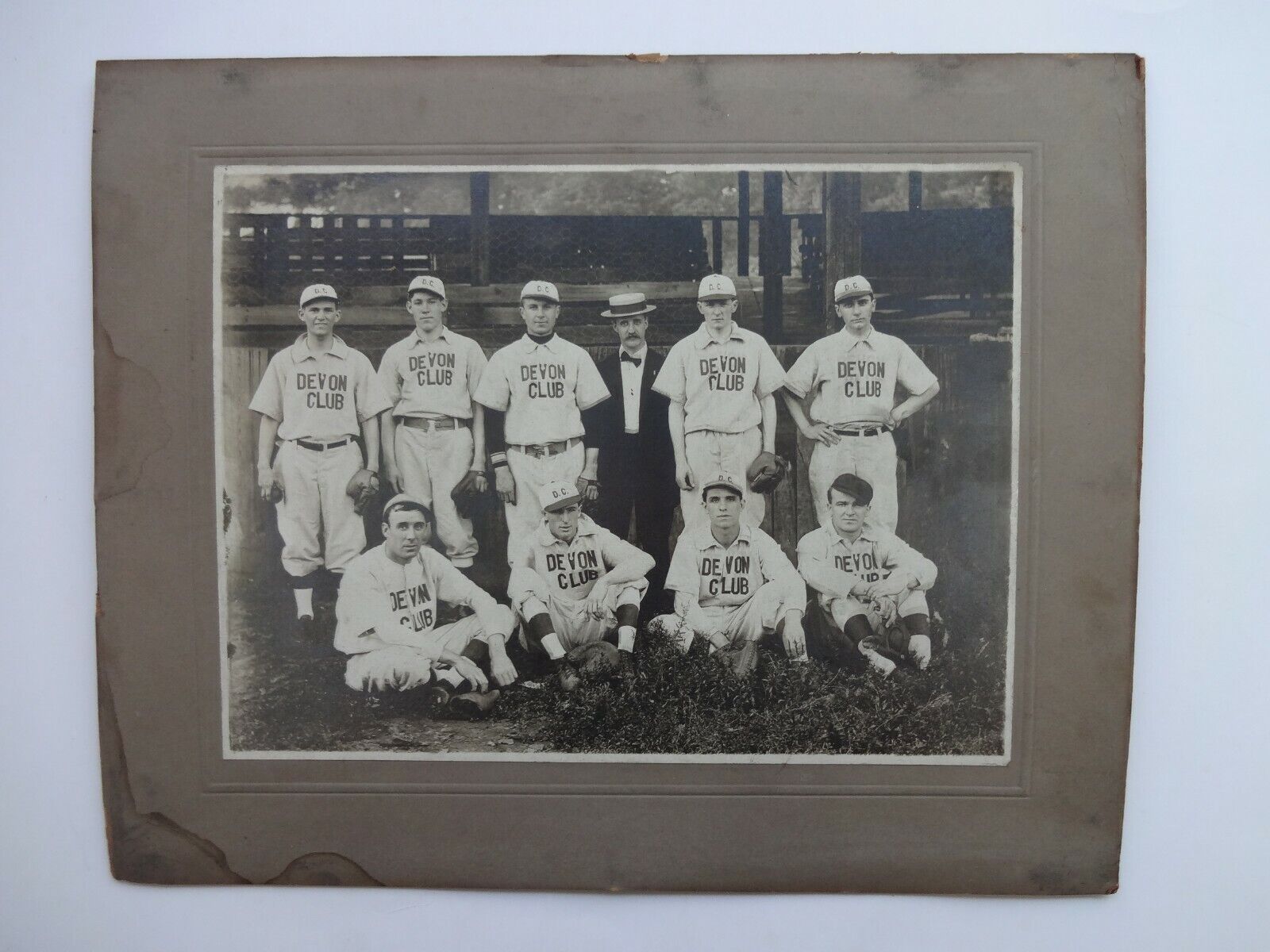 Antique Baseball Cabinet Photo Devon Club 1910s-1920s