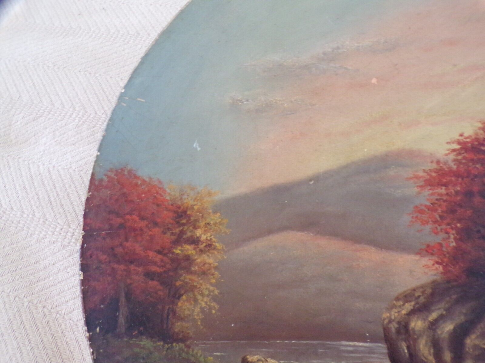1800's Water Scene Antique Painting Artist-Signed