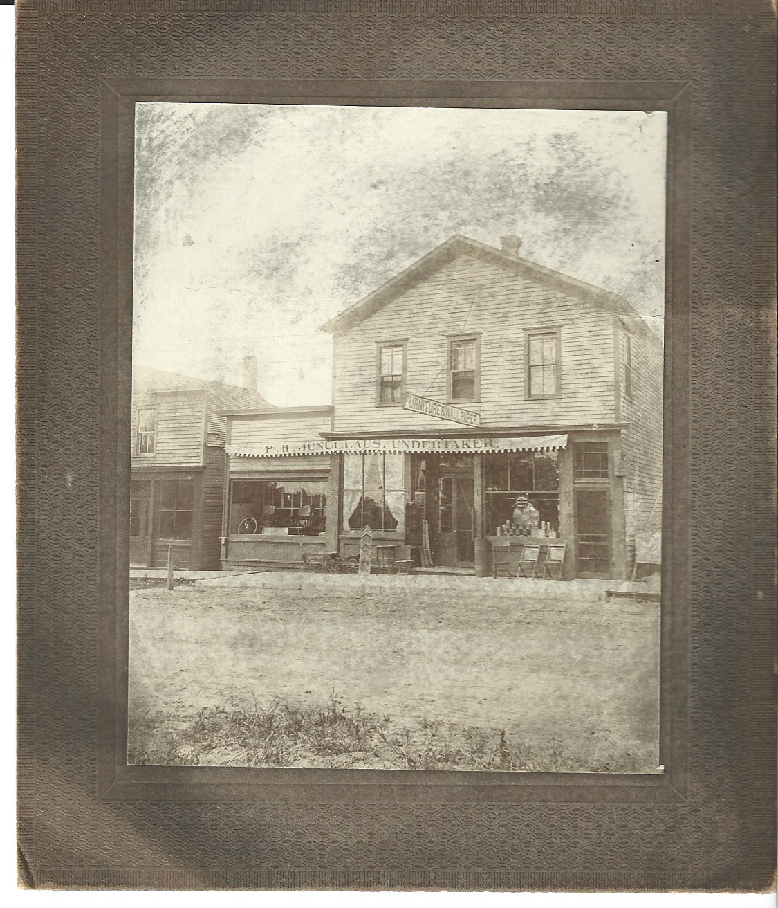 Early 1900s Undertaker Store Front Cabinet Card 4x5