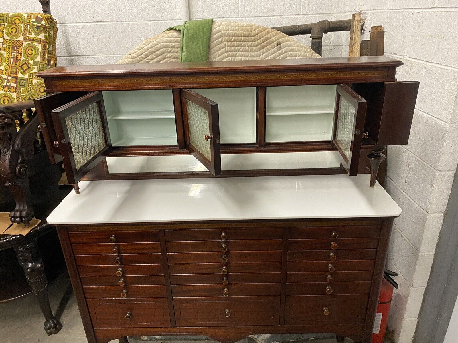 Inlaid Mahogany Victorian Dental Cabinet