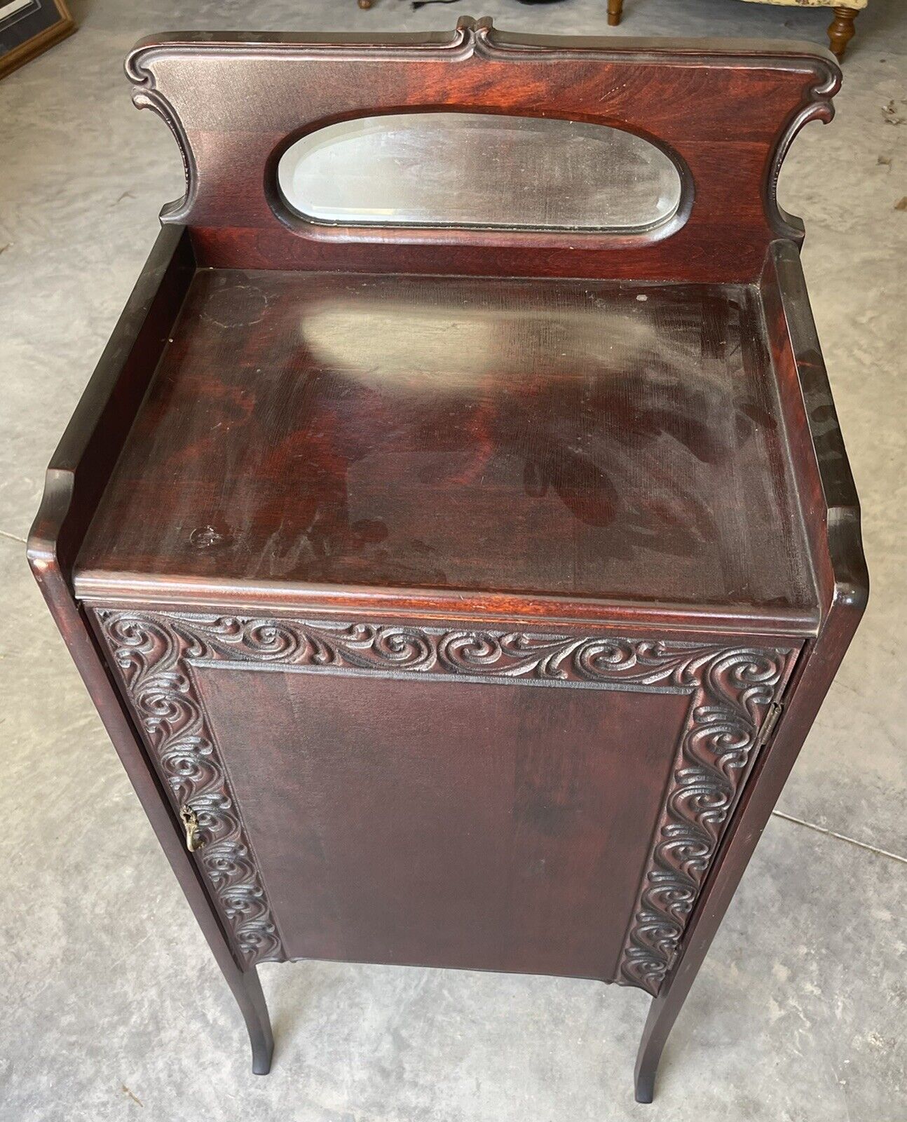 Antique Mahogany Cabinet for Sheet Music or Drawings