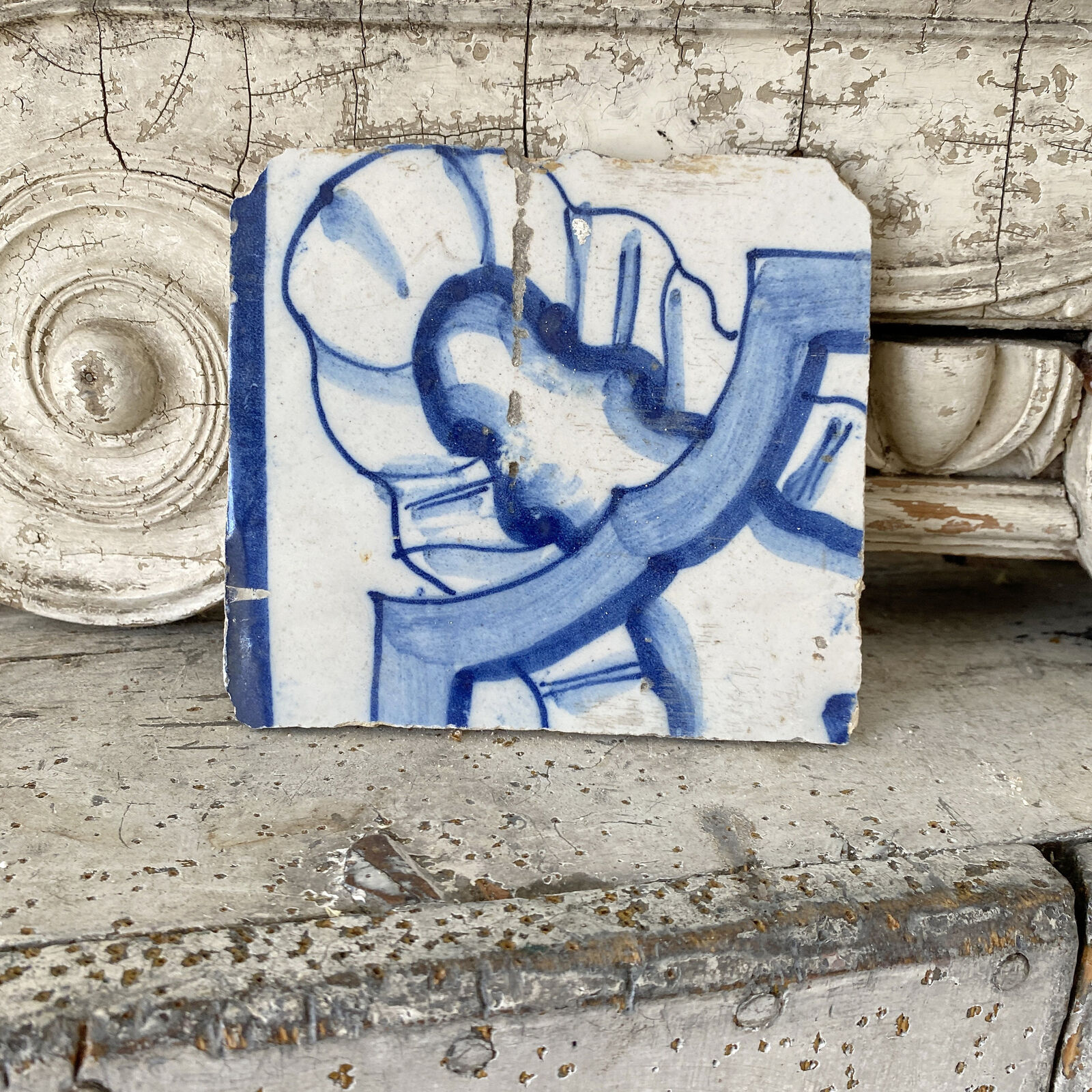 Hand-painted Blue Portuguese Tile from the 1600s
