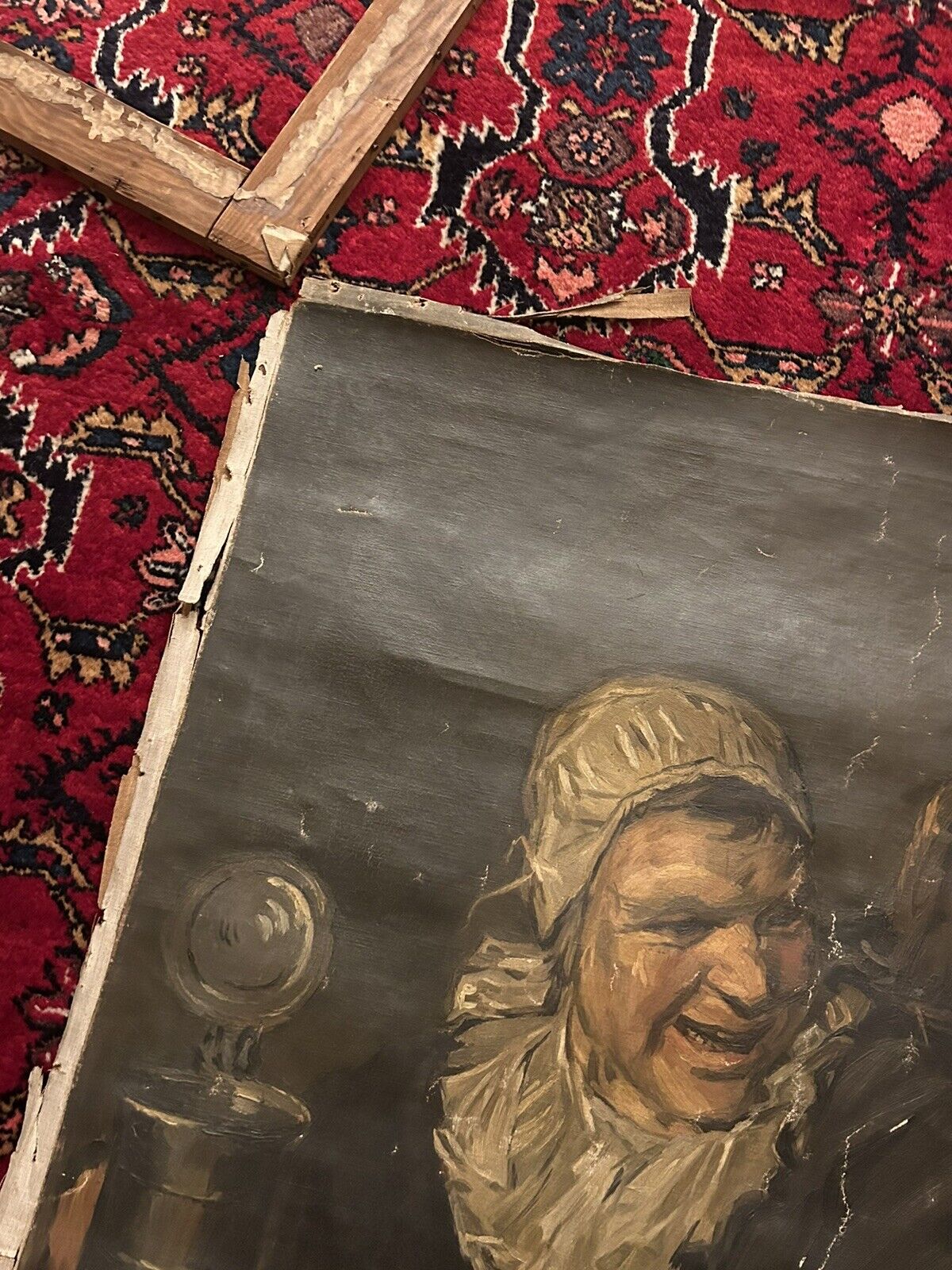 Frans Hals 'Malle Babbe' 1600s Dutch Antique Hemp Canvas
